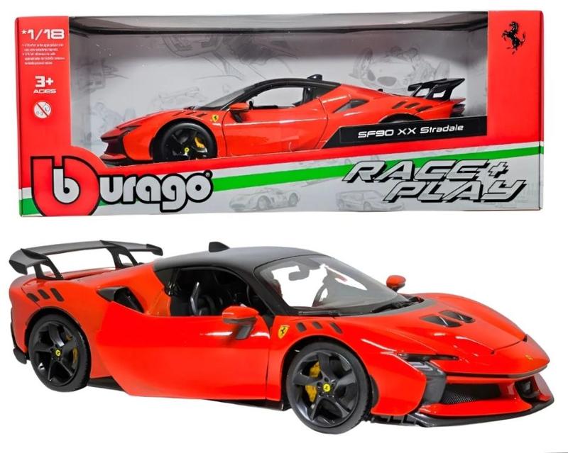 Miniatura Ferrari SF90 XX Stradale 1:18 Bburago Vermelho